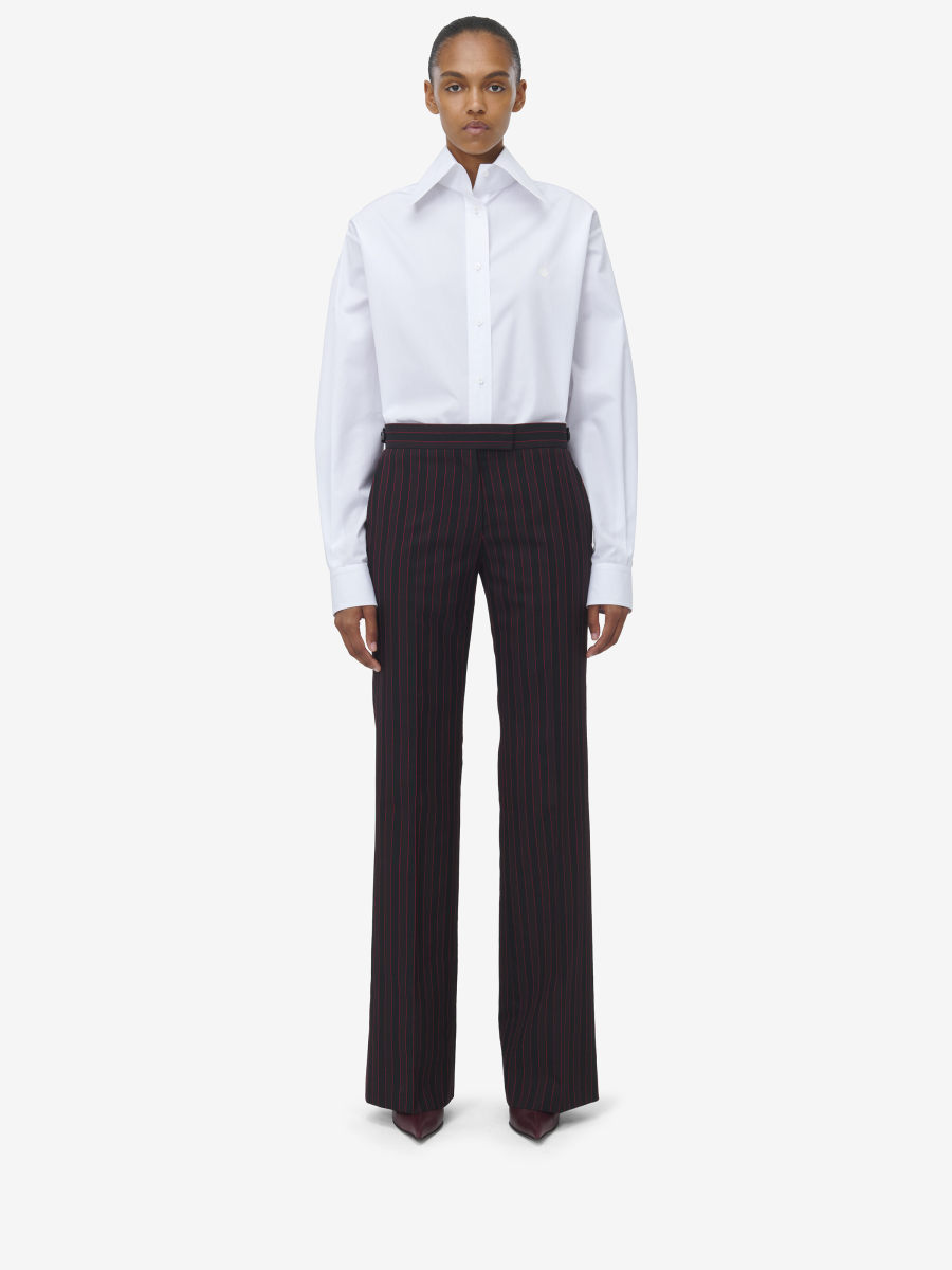 ALEXANDER MCQUEEN - Pinstripe Low Rise Trousers - Item 818885QJAEU1314
